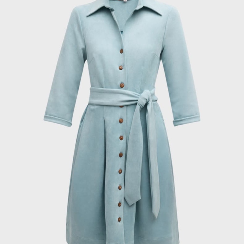 Elegant Blue Button-Down Dress